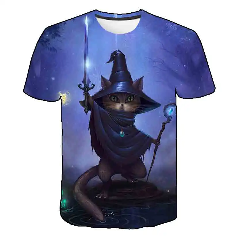 

2021 Hot Sale Latest Cute Cat 3D Printed T-ShirtBoys Girls Fashion Short-Sleeved Streetwear Funny Animal Boy Girl T-Shirt