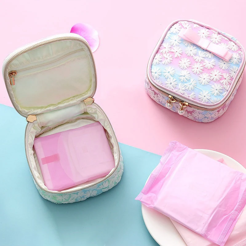 Ladies Cosmetic Bag Girl Tampon Storage Female Sanitary Napkin Packaging Pocket Organizer | Дом и сад