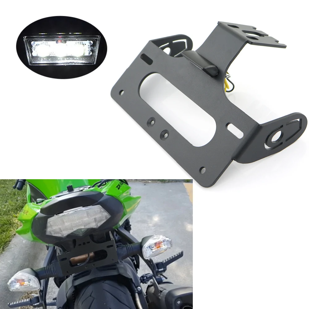 

Fit For kawasaki Ninja ZX-6R ZX6R 2009-2018 ZX-10R ZX10R 2008 License Plate Holder Bracket Rear Tail Tidy Fender Eliminator kit