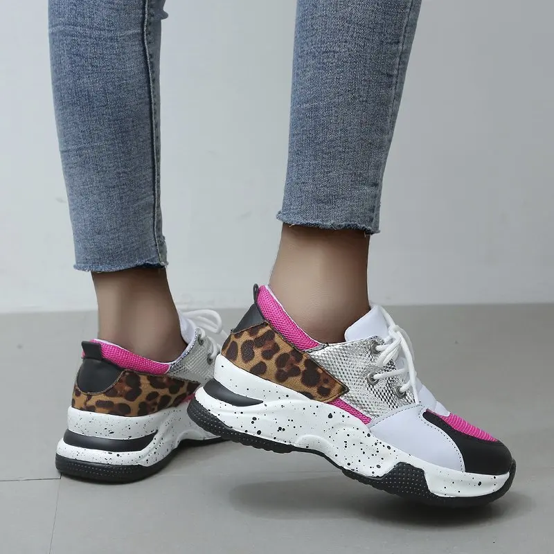 

[ GOGD ]Women Shoes spring Sneakers Women Thick Bottom Daddy Shoe Thick Bottom Round Toe Breathing Leisure Female Vulcanize Shoe