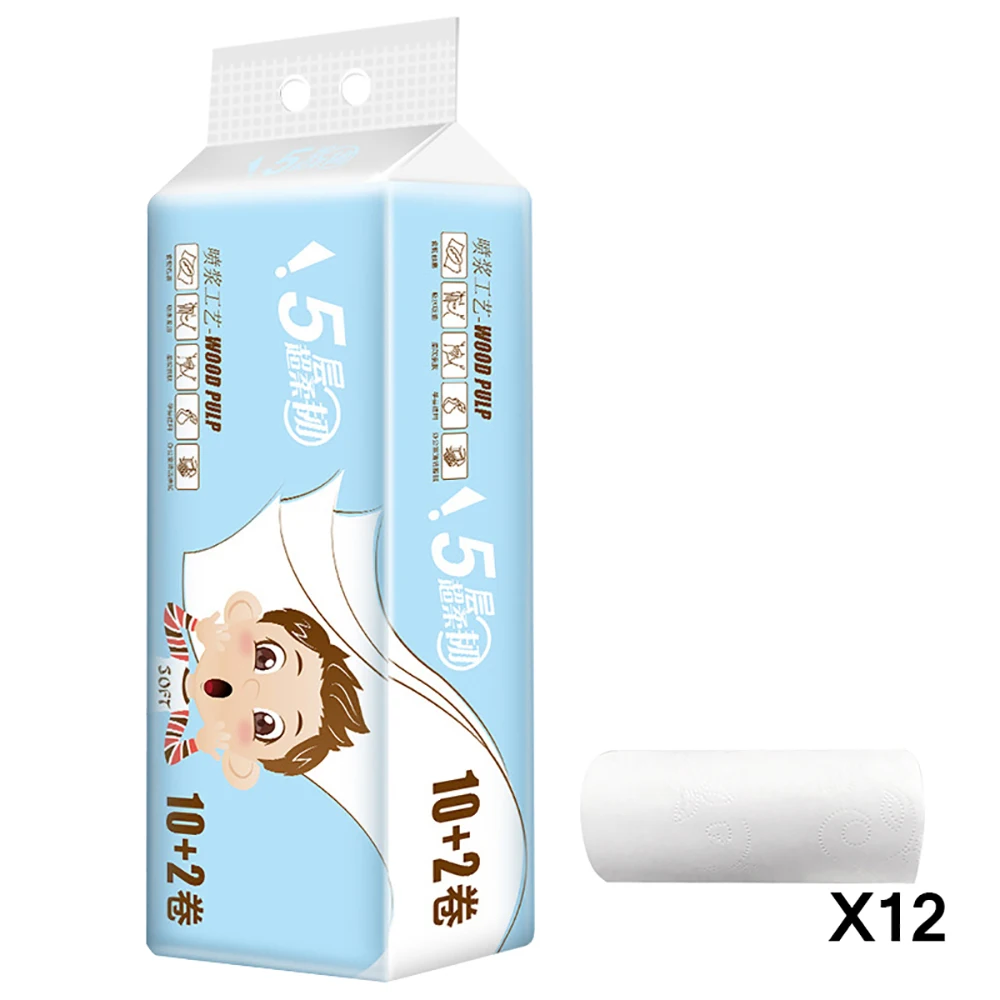 Прочная туалетная бумага 12 рулонов бытовое бумажное полотенце рулон туалетной