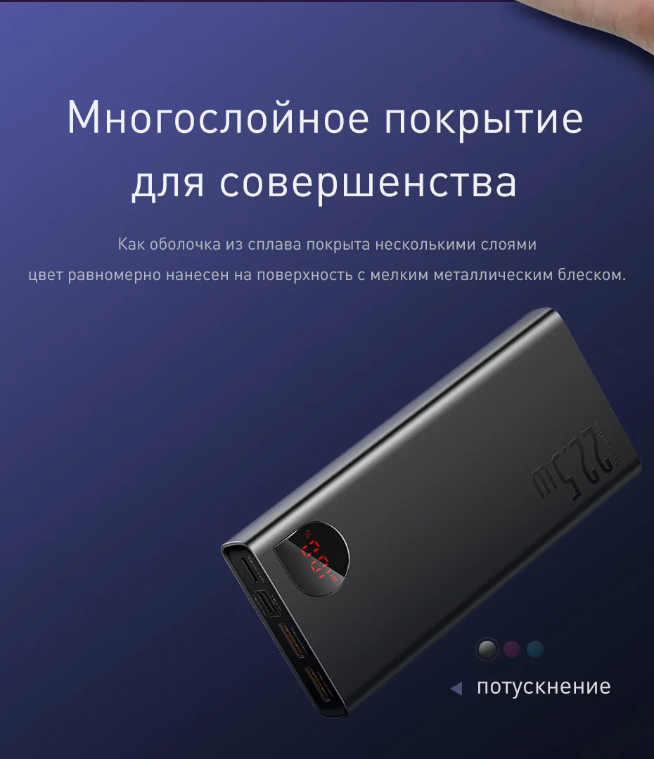 Baseus, 20000 мА/ч, внешний аккумулятор, быстрая зарядка, 4,0, 3,0, USB C, PD, быстрая зарядка, внешний аккумулятор для iPhone 11, портативное зарядное устройство