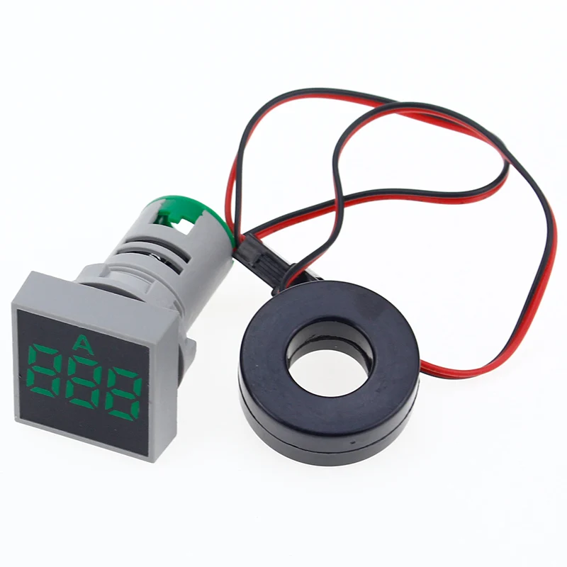 Green Current Meters 22 мм 0-100A цифровой амперметр измеритель тока/измерители напряжения индикатор светодиодная лампа квадратный сигнальный светильник - Цвет: Green Current Meters