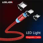 Магнитный светодиодный кабель USLION micro USBType CiPhone, 123м, цвета в ассортименте