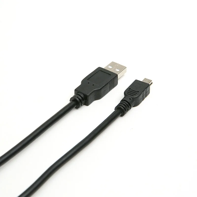 Черный 5-булавочный мини USB зарядный кабель для передачи данных кабель для зарядки и синхронизации для Камера, Nuvi, gps, PS3, MP3 Лот провода - Цвет: Черный
