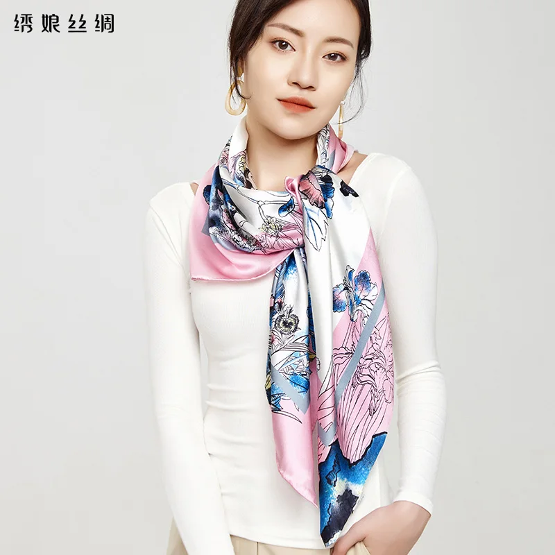 

★silk square scarf female silk scarves, the spring and autumn period and the new winter changed western style joker