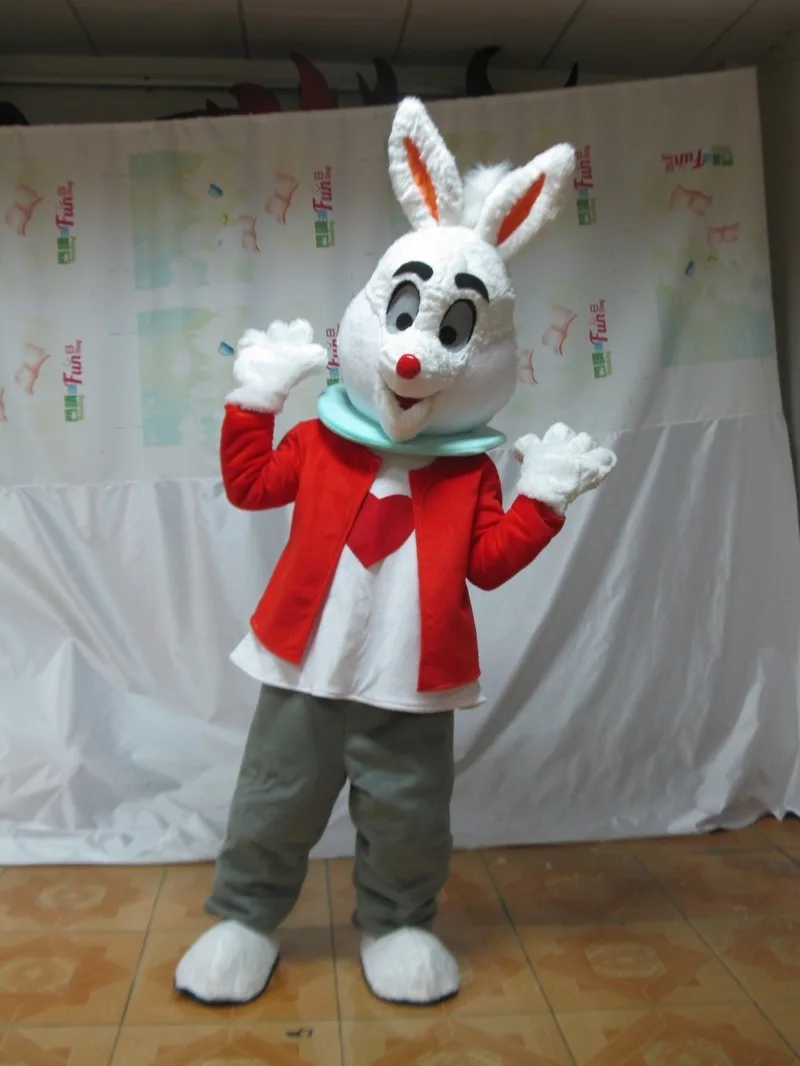 

Костюм кролика-талисмана для косплея, платье на Хэллоуин, пушистый костюм для вечерние, смешной мультяшный персонаж кролика, наряд для карн...