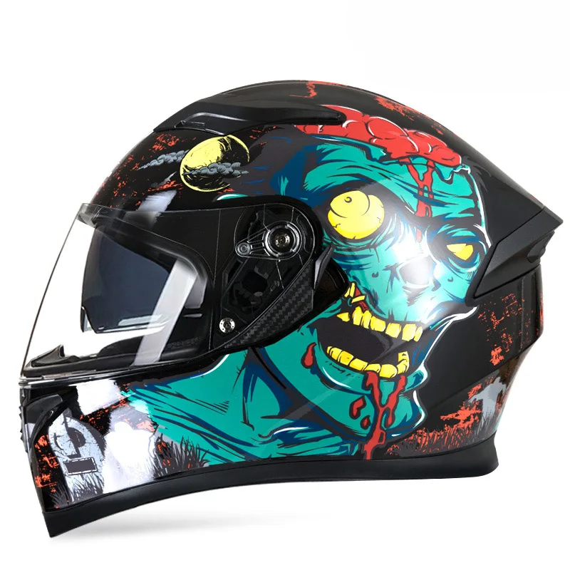 Мотоциклетный шлем мужской на все лицо для езды мотоцикле материал ABS