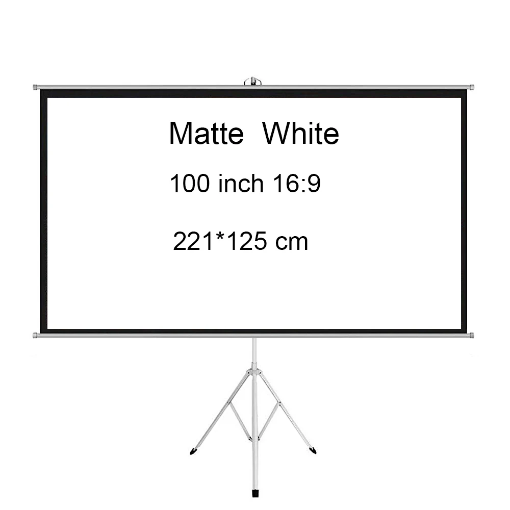 Экран для проектора с подставкой 100 дюйма наружный матовый белый экран 16:9 HD