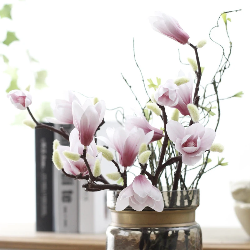 1 шт. искусственная Магнолия Шелковый Искусственный цветок ветка Флер