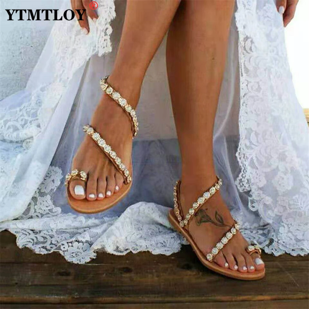 

Sandals For Women Sexy Sandals Ladies Flat Shoes Sweet Bohemian Sandals Summer Breathable Casual Beach Slippers Fashion