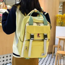 Fashion School Backpack Waterproof Nylon for Women Laptop Ladies Cute Female Rucksack Kawaii Student Men Black Book Bag Mochila