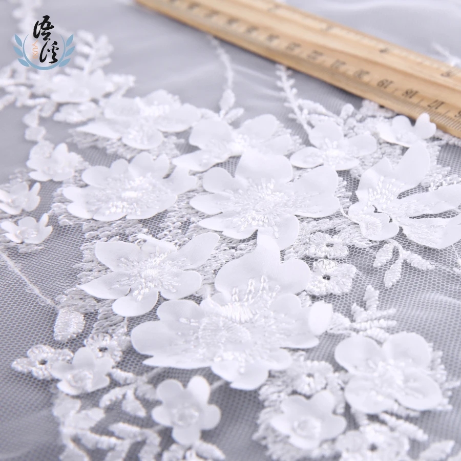 5 ярдов новый трехмерный узор вышивка ткань лазерная вышитая кружевная сетка