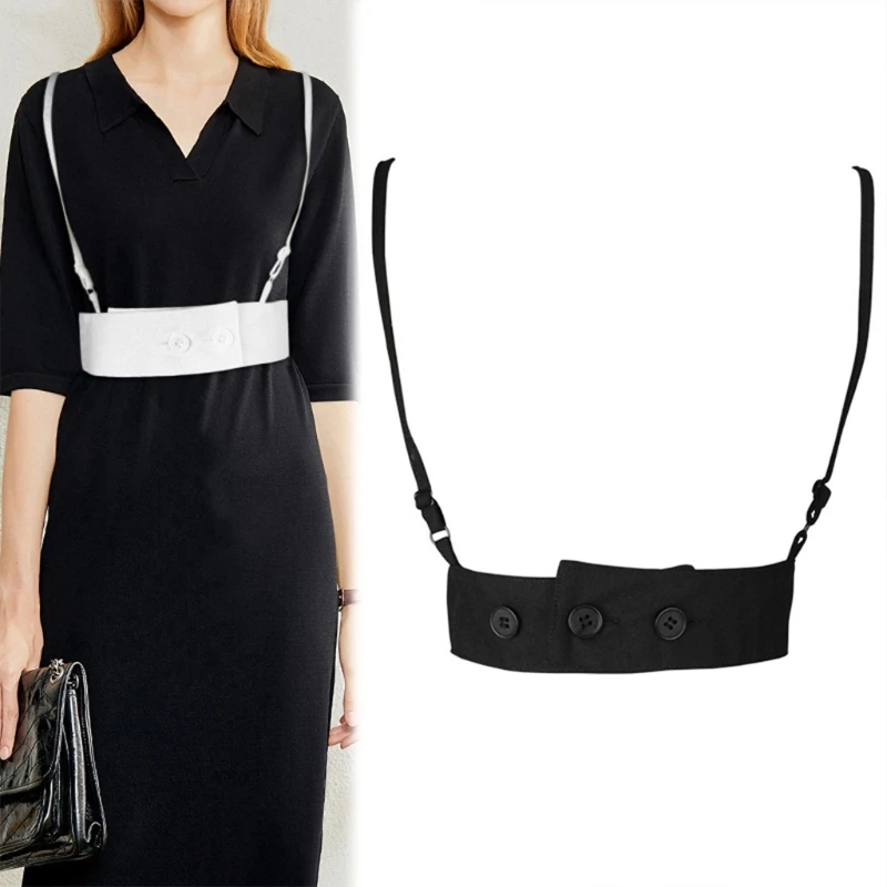 

Womens Faux Leather Body Harness Cage Waist Belt Adjustable Straps Buttons Gothic Punk Harajuku Suspenders Strappy Vest Crop Top