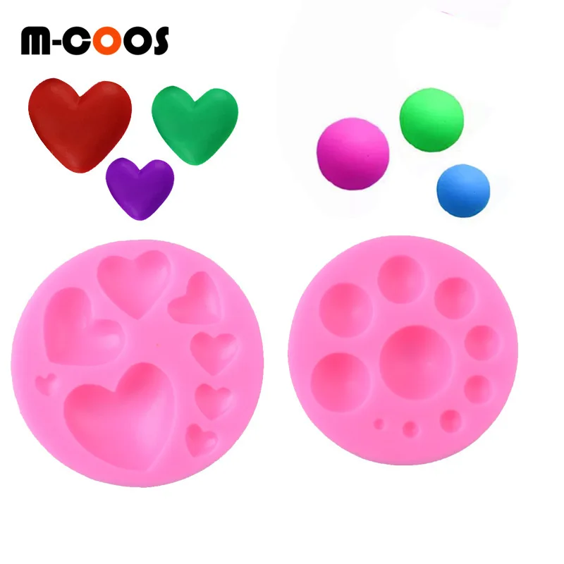 

M-COOS Love Shape Silicone Fondant Mold Semi-round Pearl Candy Mold DIY Heart Chocolate Sugar Paste Cake Decoration Tool Mould