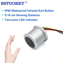 Waterproof No Touch Sensor Exit Switch Induction Type Release Exit Button Switch DC12V/24V for access control System With LED