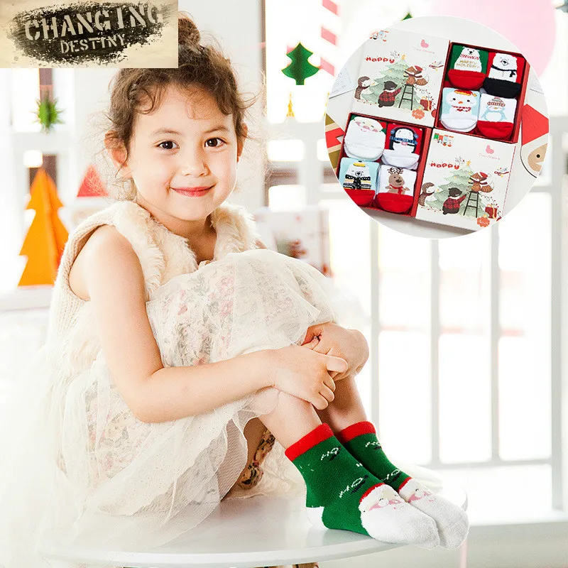 4 предмета От 1 до 7 лет рождественские милые детские хлопковые носки с героями