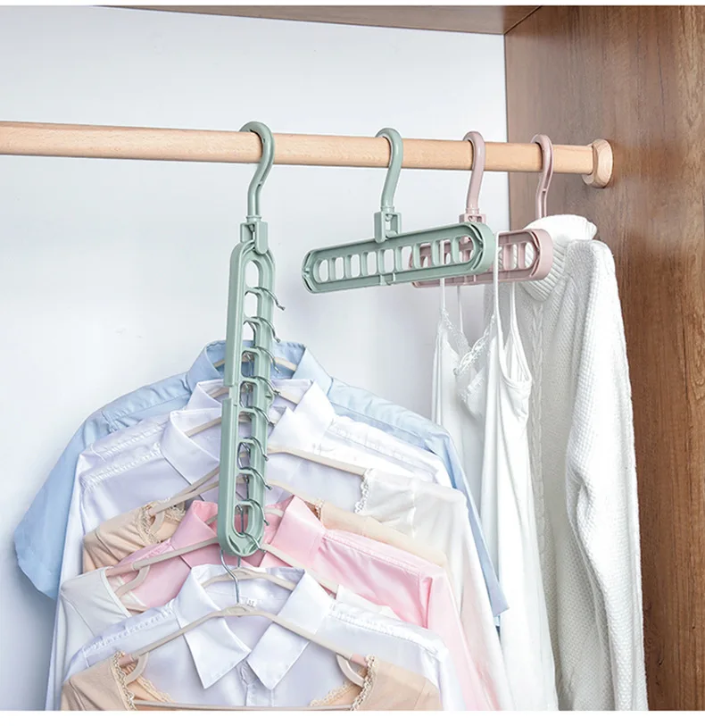 Многофункциональная Складная Волшебная вешалка с 9 отверстиями креативная