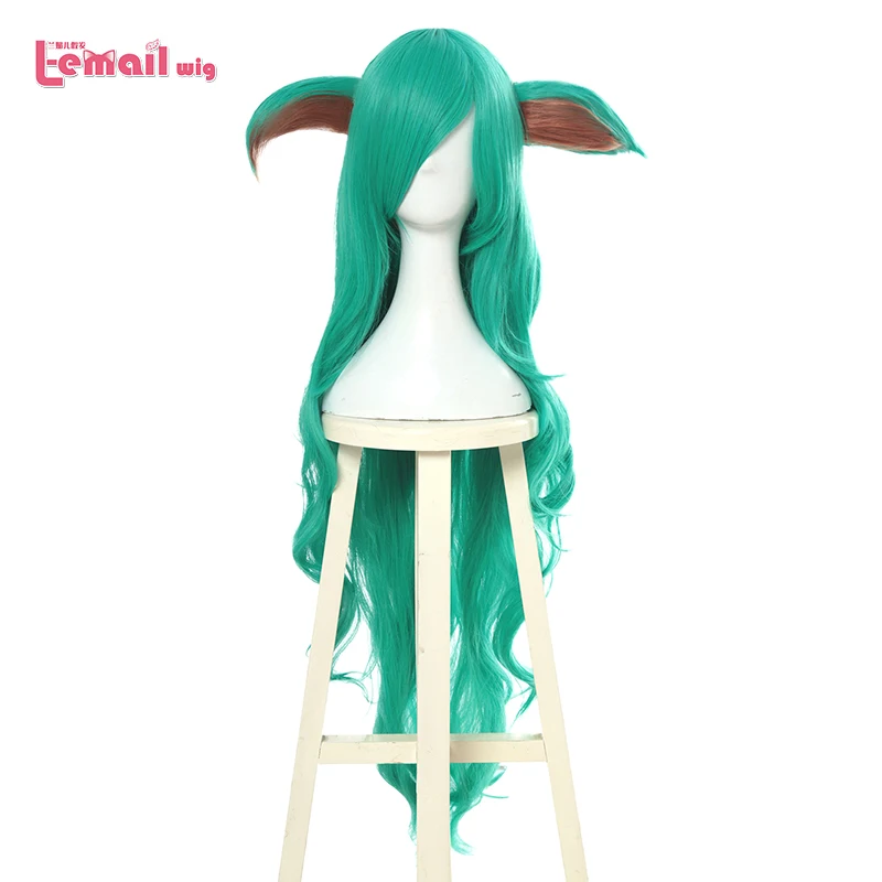 Парик для косплея LoL Star стражи сорака L email парики игры длинные зеленые волны парик
