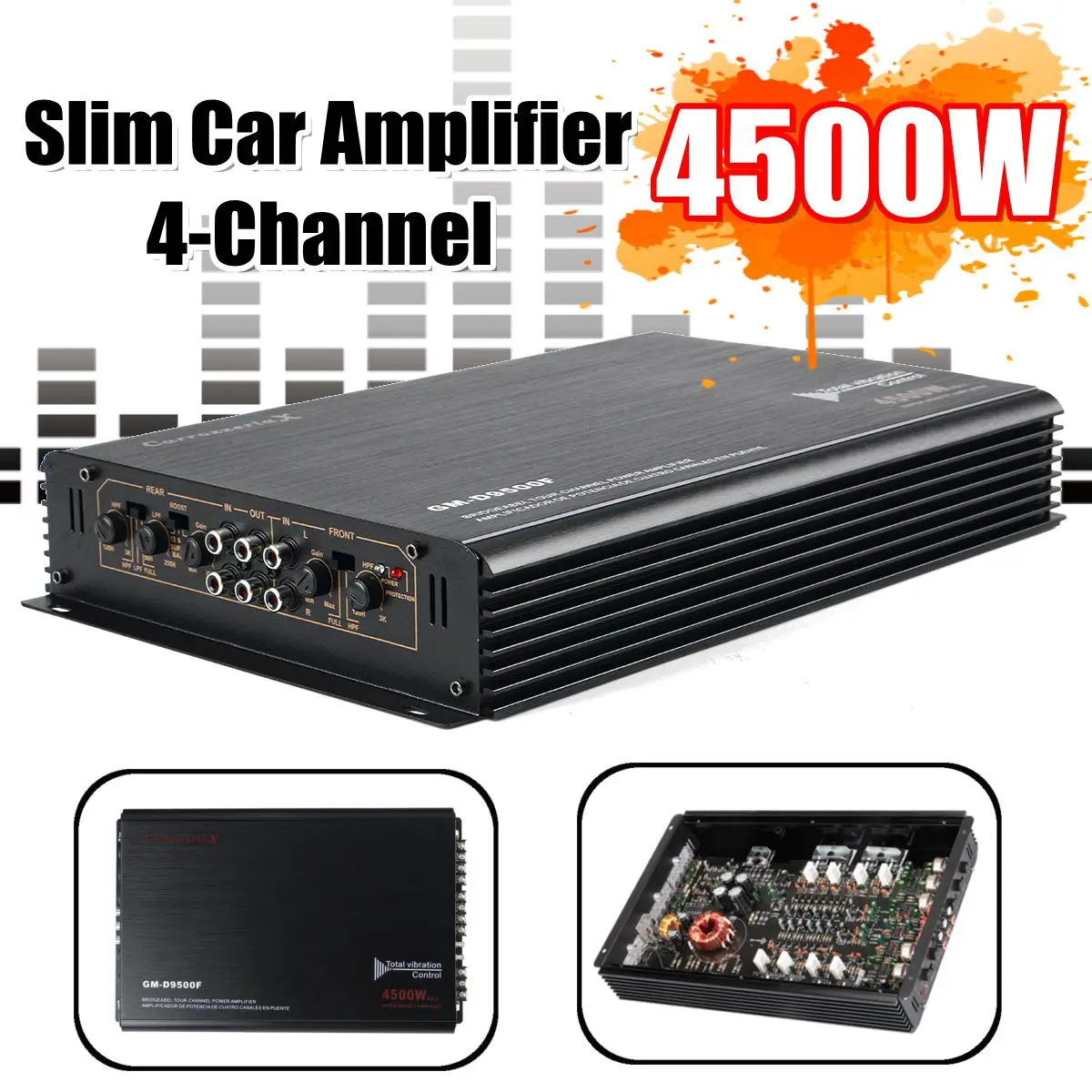 DC10-16V 4500 Вт 4 канала 3D стерео алюминиевый брелок для автомобильных ключей аудио