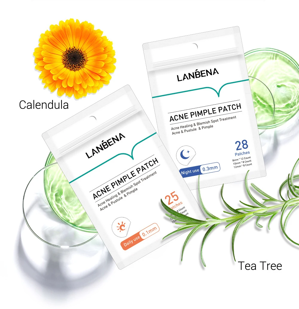 Патчи LANBENA Tea tree ежедневные от акне + ночные для уменьшения следов толщина 0 3 мм