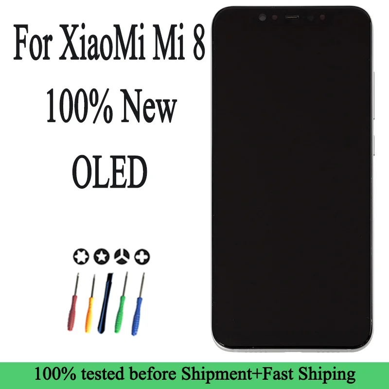 100% Новый OLED 6 21 ''Замена дисплея для Xiaomi MI8 Mi 8 глобальная версия ЖК-сенсорный