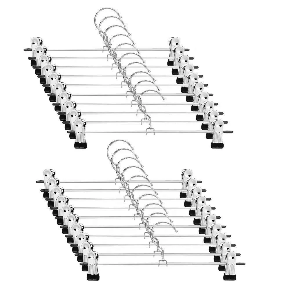 Вешалки для брюк вешалки юбок с зажимами 20 упаковок металлические клип экономии