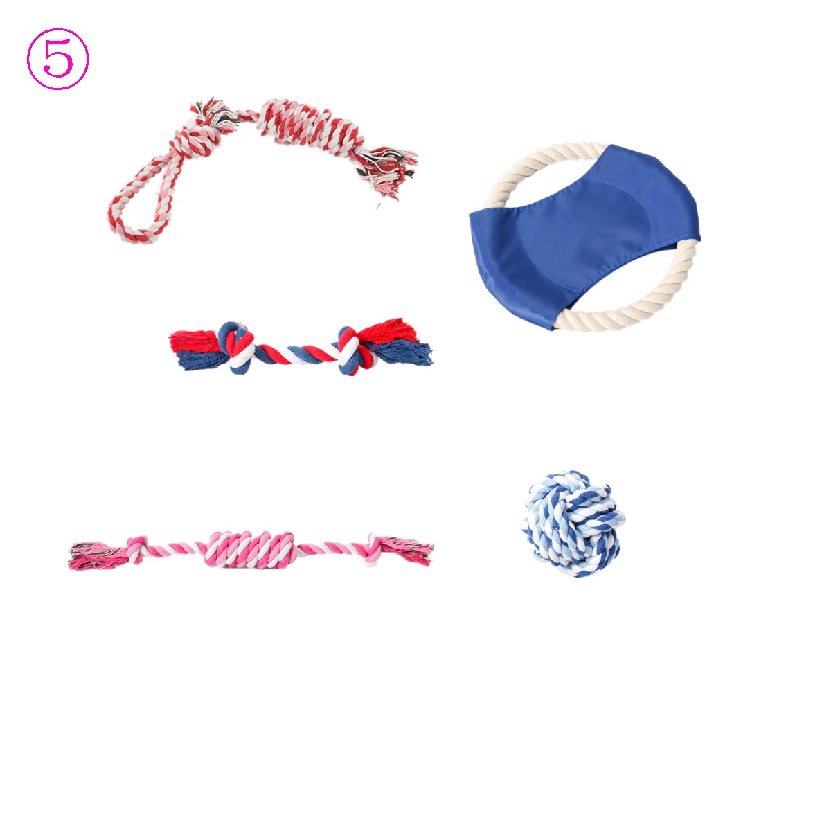 

Dog Toys Set Puppy Chew Toys Durable Cotton Rope Knot Molar Bite Ball Pet Training Toys For Small Medium Cat Dog Cleaning Teeth