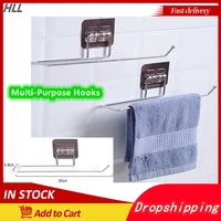 multi purpose towel holder stainless steel hooks wall hanger for cloths kitchen organizer home storage towel rack organization