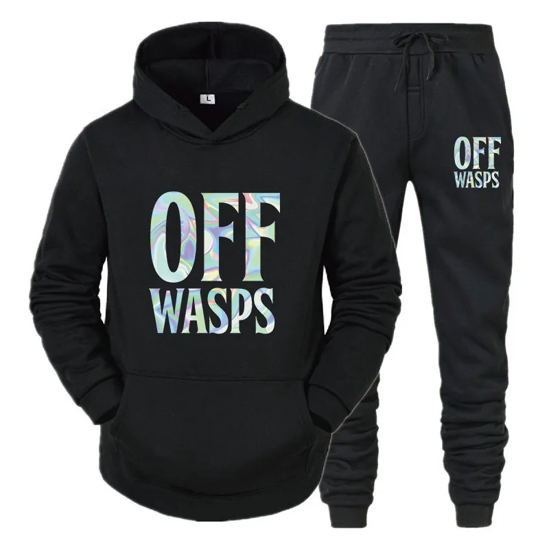 

2021 New Brand Men Casual Sets Solid Color Autumn Winter Men's Hoodies+Pants Two Piece Tracksuit Trendy Sportswear Hooded Set Ma