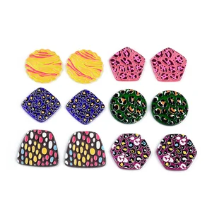 50PC Contrast Brilliant Color Leopard Spots Hand Made Earrings Making
Connectors DIY Pendant Jewelry Findings Components Charms