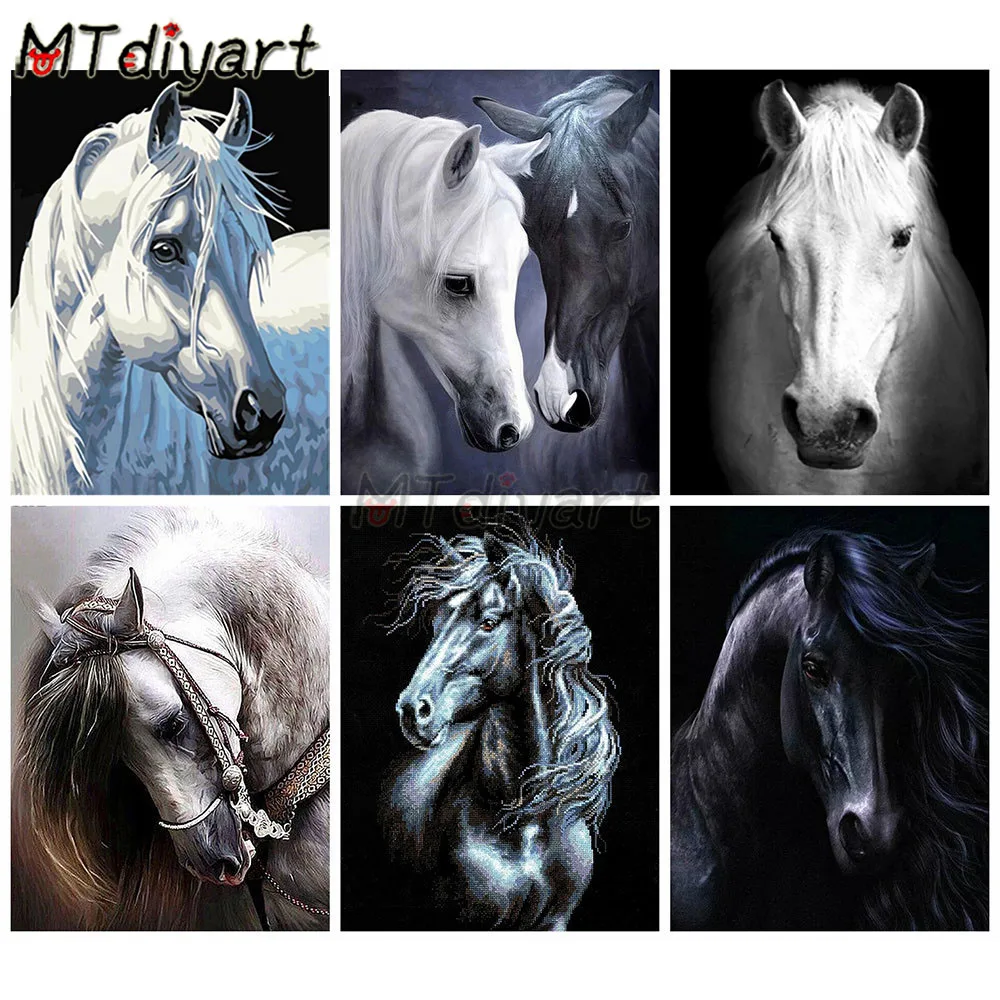 

MTdiyart алмазная живопись Лошадь 5D DIY Декор Искусство полная дрель вышивка домашний Набор для вышивки крестиком Мозаика набор животных Наклей...
