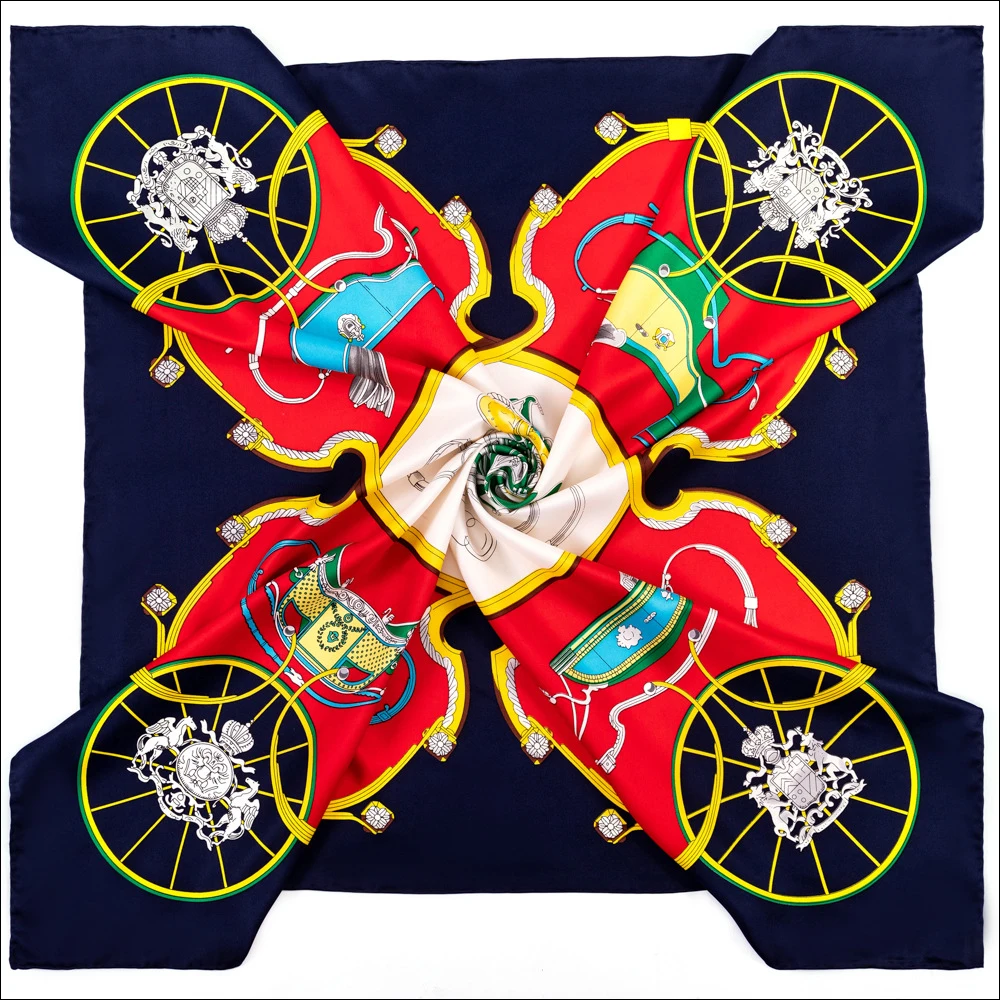 

Foulard Satin Edge Scarf Designer Head Scarves Authentic Silk Women Hand Sewn Edges Scarf Headscarf Bandana