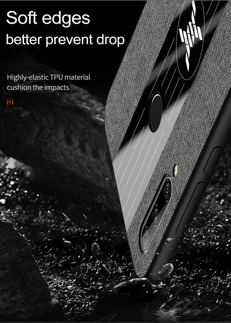 Чехол для Huawei Honor 9X тканевый матовый чехол с магнитным кольцом автомобиля