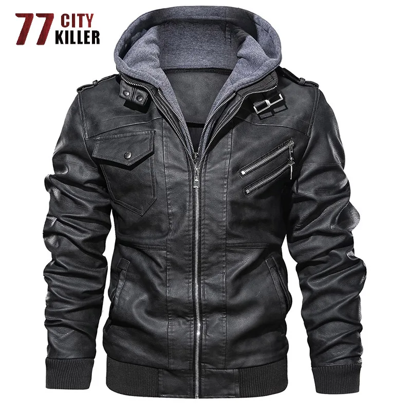 Style 1 Gray 77City Killer, Лидер продаж, мотоциклетная кожаная куртка для мужчин, косая молния, верхняя одежда, ветровка, искусственная кожа, мужская куртка, европейский размер S-3XL - Цвет: Style 1 Gray