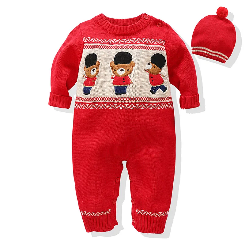 

Christmas Deer New Infant Newborn Baby Toddler Boys Girls Long Sleeve Printing Jumpsuit And Hat Baby Boys Girls Rompers Clothes