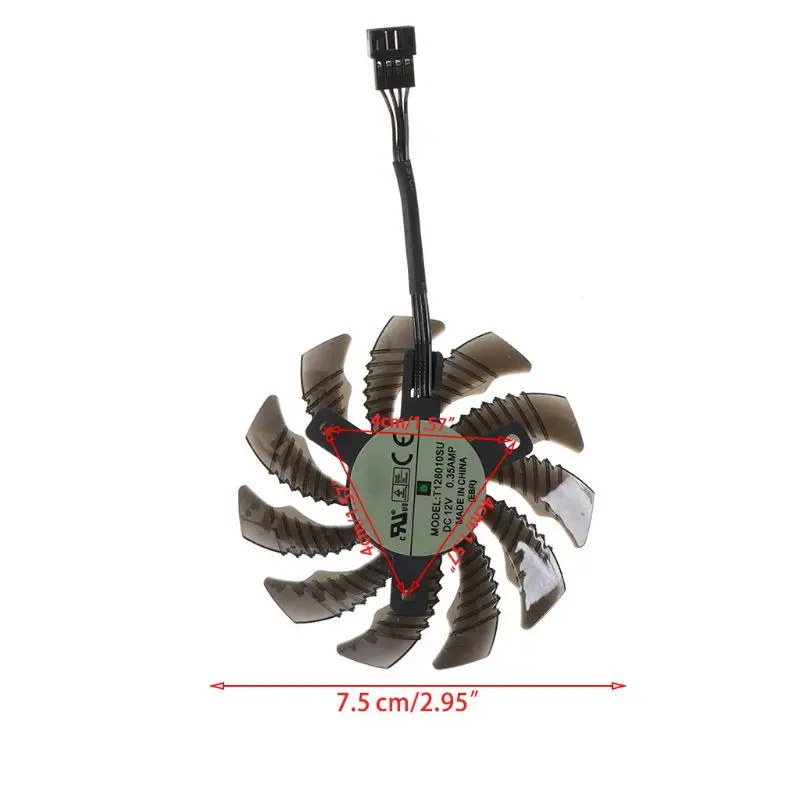

1/3PCS 75mm T128010SU 4Pin Cooling Fan Cooler Replacement for Gigabyte AORUS GTX 1060 1070 1080 G1 GTX 1070Ti 1080Ti 960 980Ti