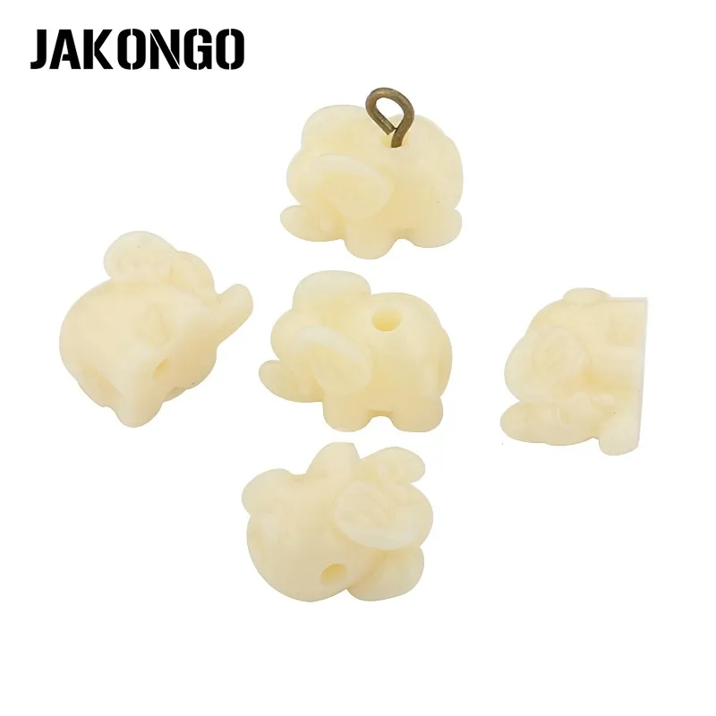 

40pcs Acrylic Ivory White Elephant Spacer Beads for Making Bracelets Accessories Craft DIY Jewelry Findings 15x9mm
