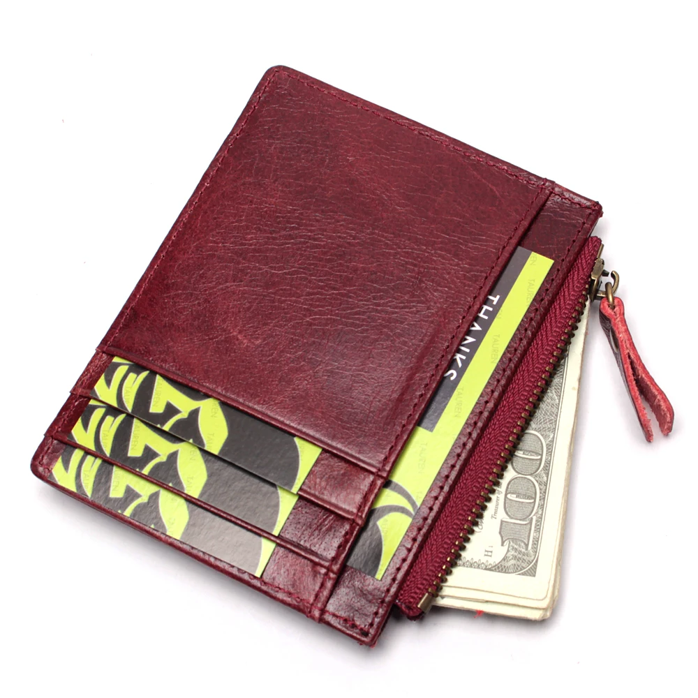 Маленький кошелек из натуральной кожи с RFID-блокировкой для женщин повседневная