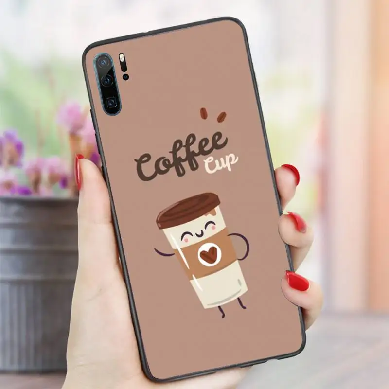 

Best friend cartoon coffee couple Phone Case For Huawei honor Mate P 10 20 30 40 i 9 8 pro x Lite smart 2019 nova 5t