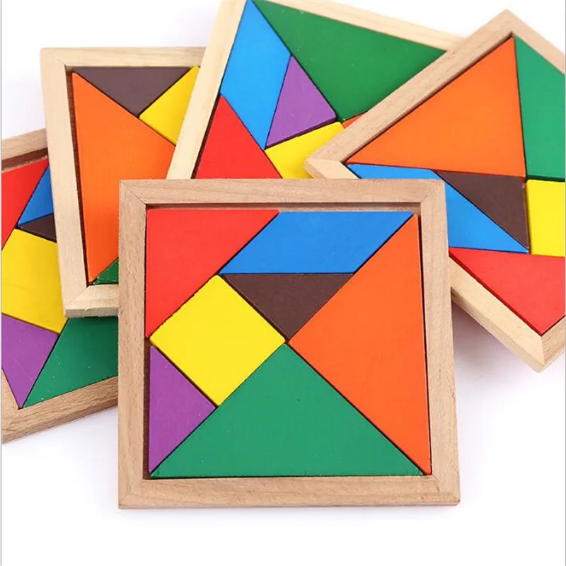 

Деревянная головоломка Tangram из 7 частей, красочная квадратная головоломка для детей, головоломка для детей
