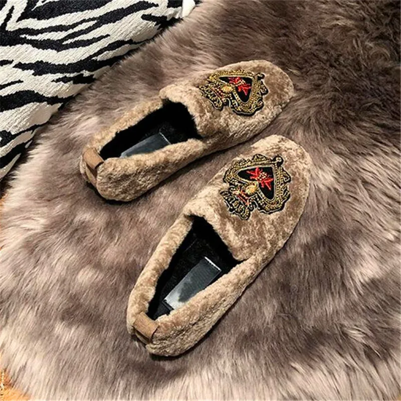 Меховые лоферы с квадратным носом без шнуровки кожаная обувь на плоской подошве