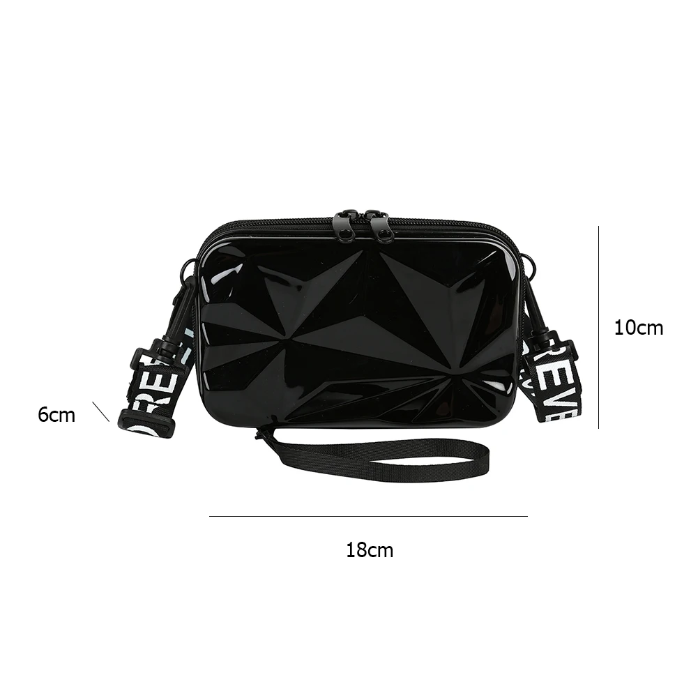 

Fashion Suitcase Shape Women Small Shoulder Messenger Bags Casual Wide Letters Strap Sling Bag Ladies Solid Color Crossbody Bags