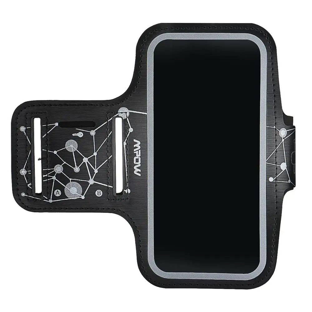 Black Mpow спортивный нарукавный чехол для iPhone X, модный держатель для iPhone, чехол на руку для смартфона, сотового телефона, ручная сумка с карманом для карт - Цвет: Black