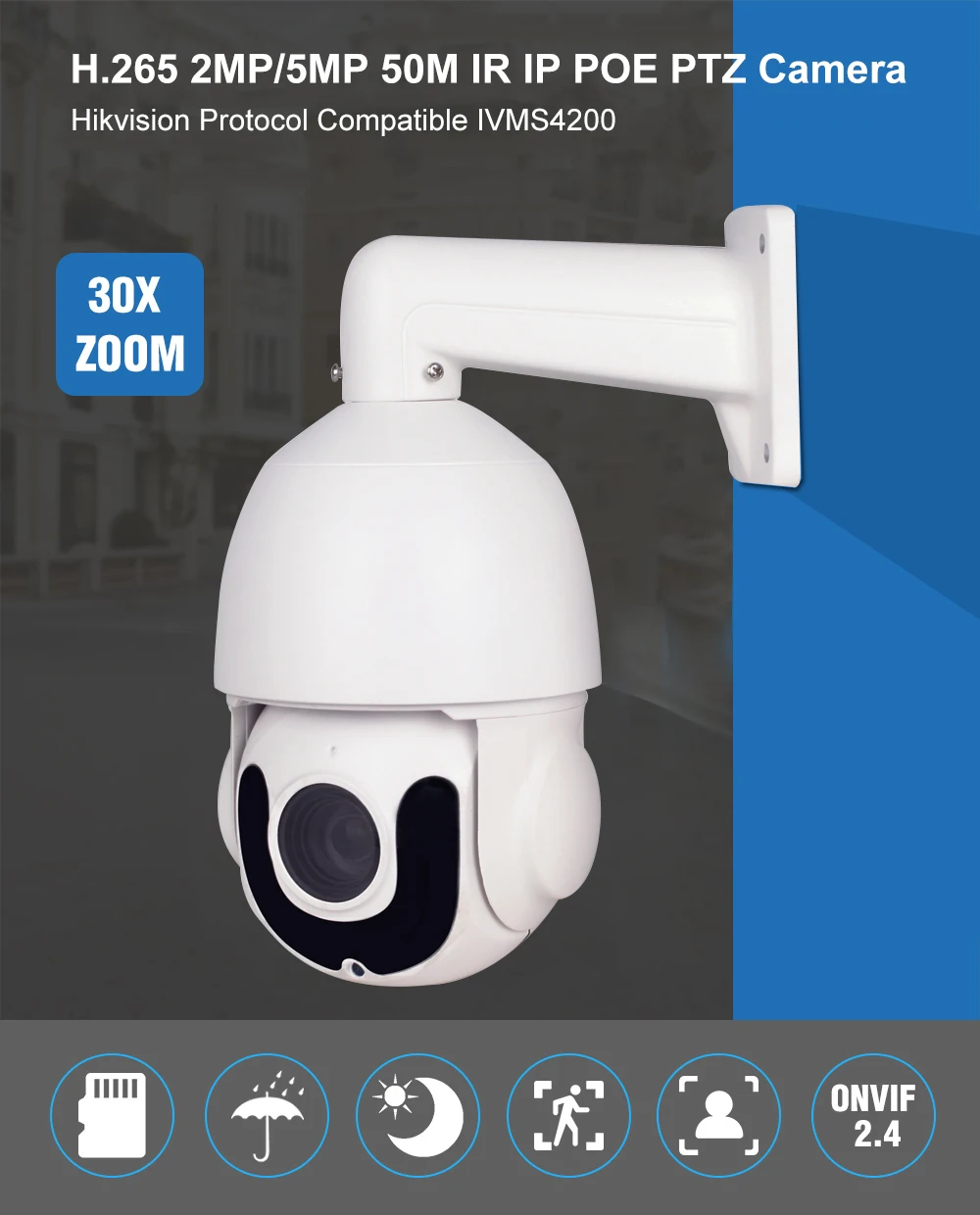 UniLook 2MP 5MP POE PTZ IP камера Супер HD Макс 36x оптический зум Открытый PTZ камера системы безопасности ИК расстояние 80 м Обнаружение движения