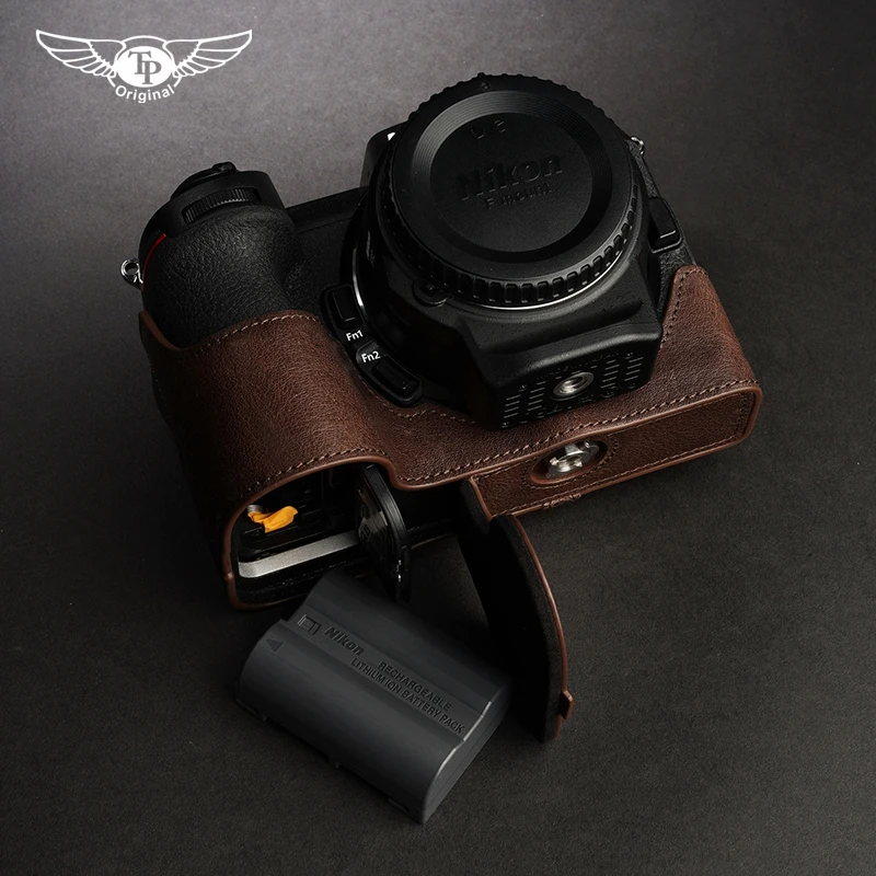Câmera de Couro Bolsa do Corpo Case para Nikon Handwork Foto Genuíno Caixa Z6ii Z7ii z6 z7 Capa Protetora Base z5