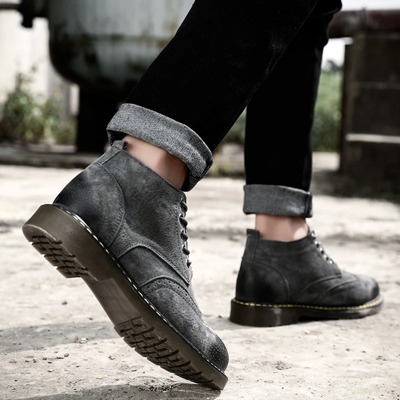 2019 модные мужские ботинки Челси обувь для отдыха из воловьей кожи ботильоны с