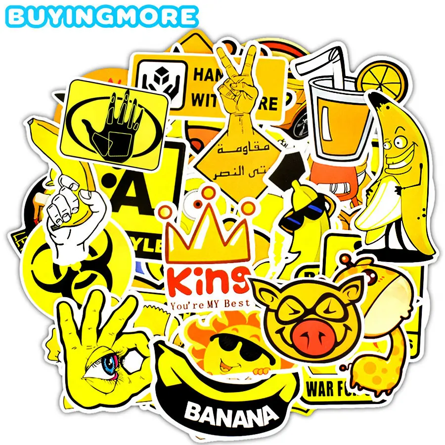 50 шт. желтый стиль мультфильм стикер граффити аниме смешные наклейки игрушки для
