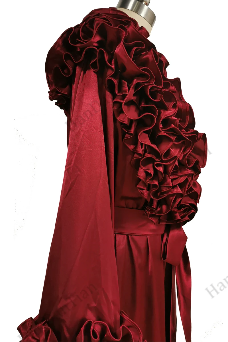 2021 Women's petal collar satin bridal bridesmaid bathrobe robe nightgown