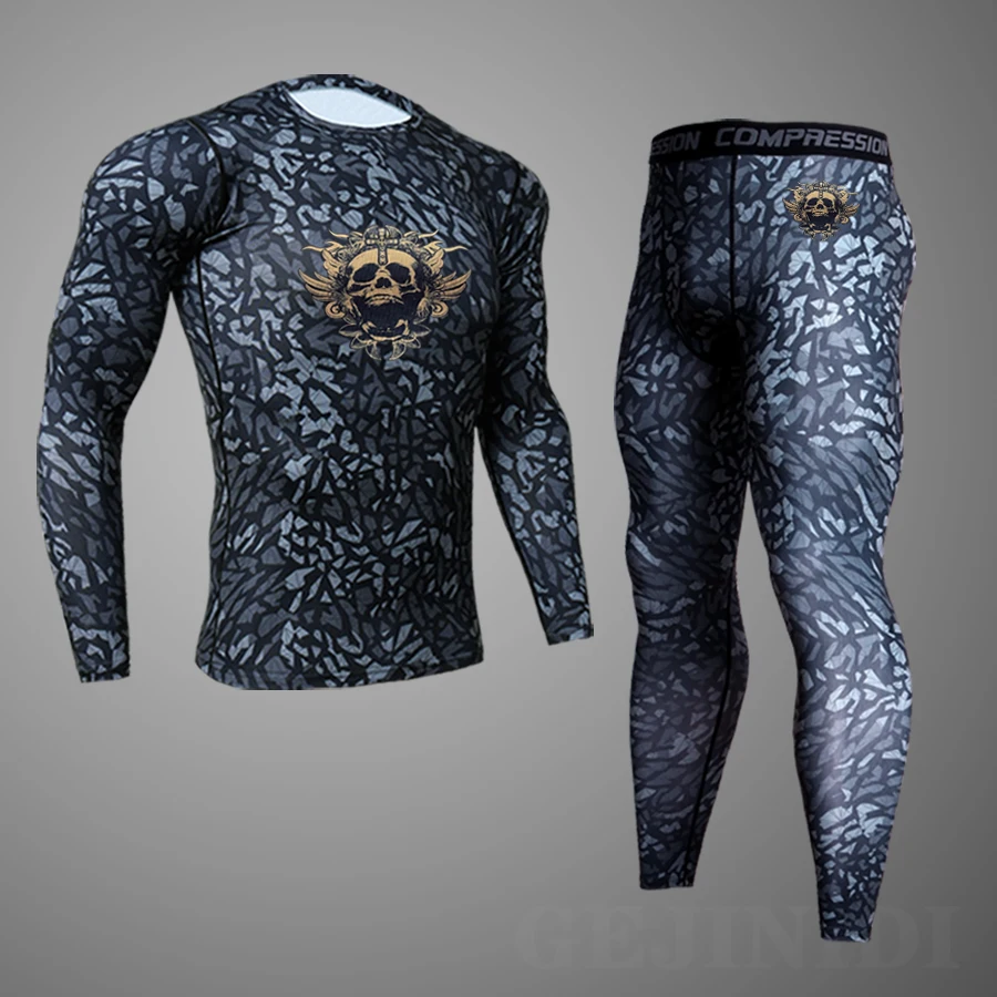 

New Men's Basketball Jersey Thermal Underwear Compression Comprehensive Training Sports Suit Quick-Drying Stretch Sportswear Set